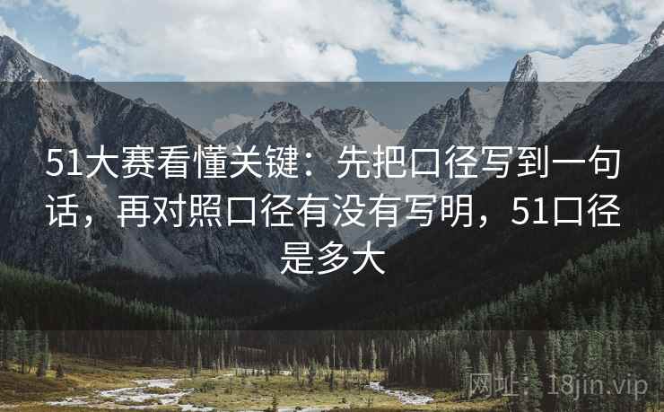 51大赛看懂关键:先把口径写到一句话,再对照口径有没有写明,51口径是多大