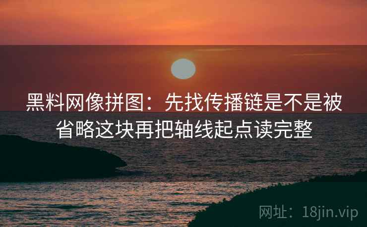 黑料网像拼图：先找传播链是不是被省略这块再把轴线起点读完整  第2张
